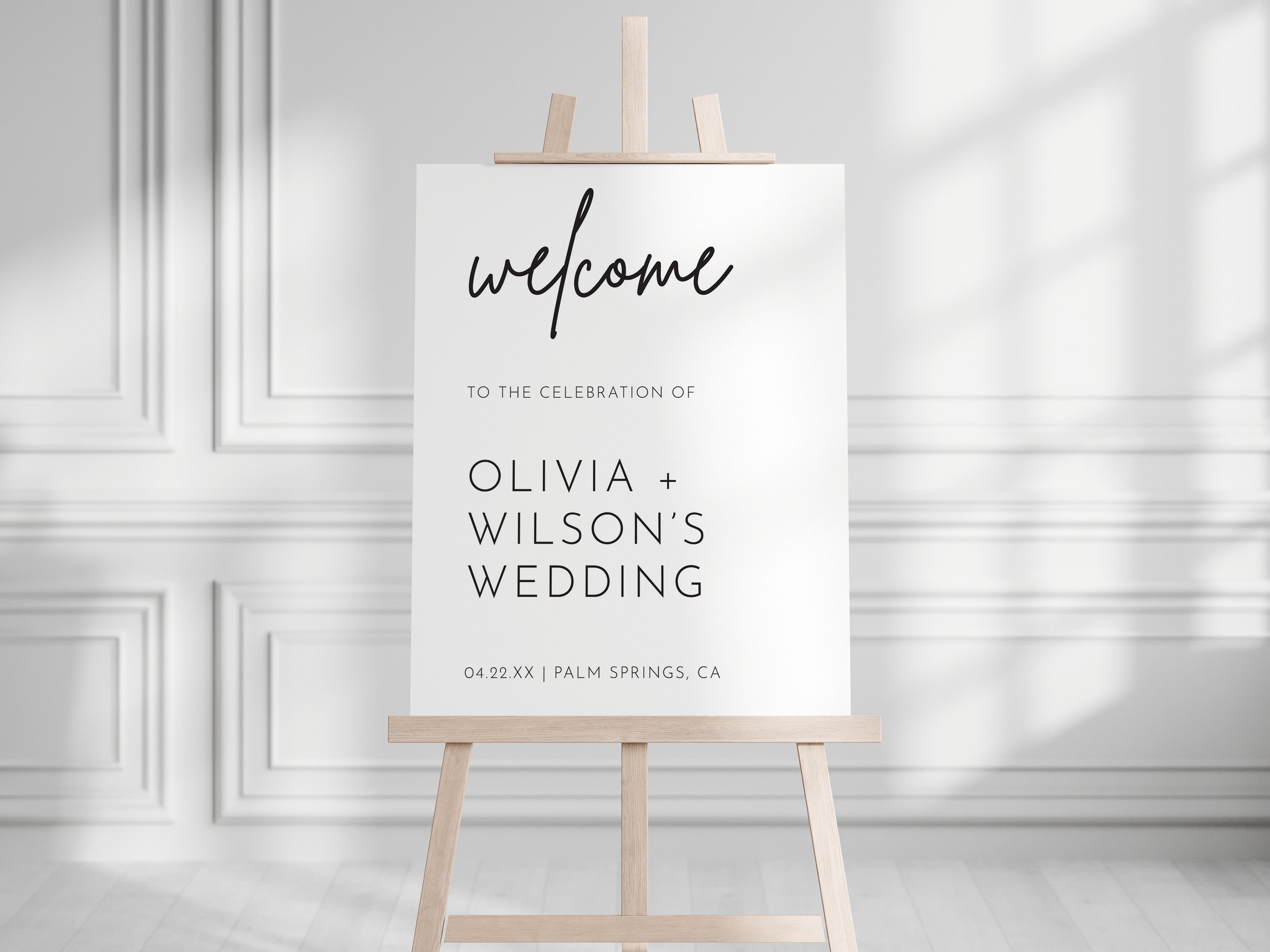 Wedding Welcome Sign - Left Align Modern – Cheriful