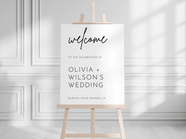 Copy of Wedding Welcome Sign - Left Align Modern