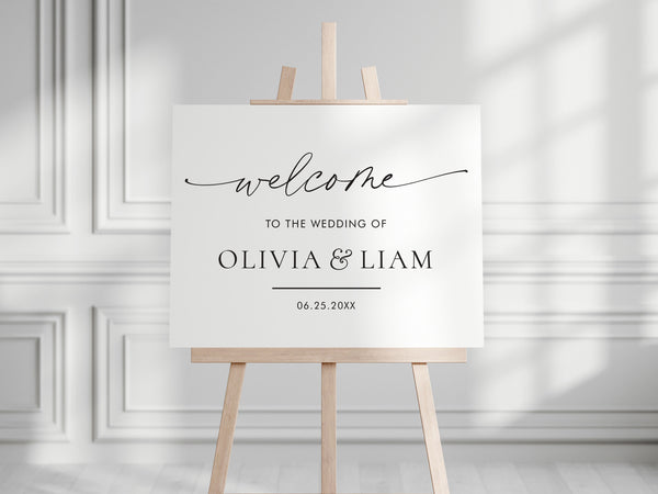 Wedding Welcome Sign - Modern Welcome