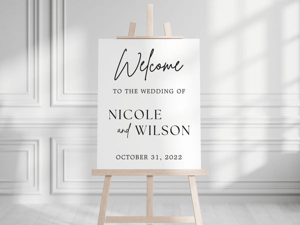 Wedding Welcome Sign - Modern Vertical