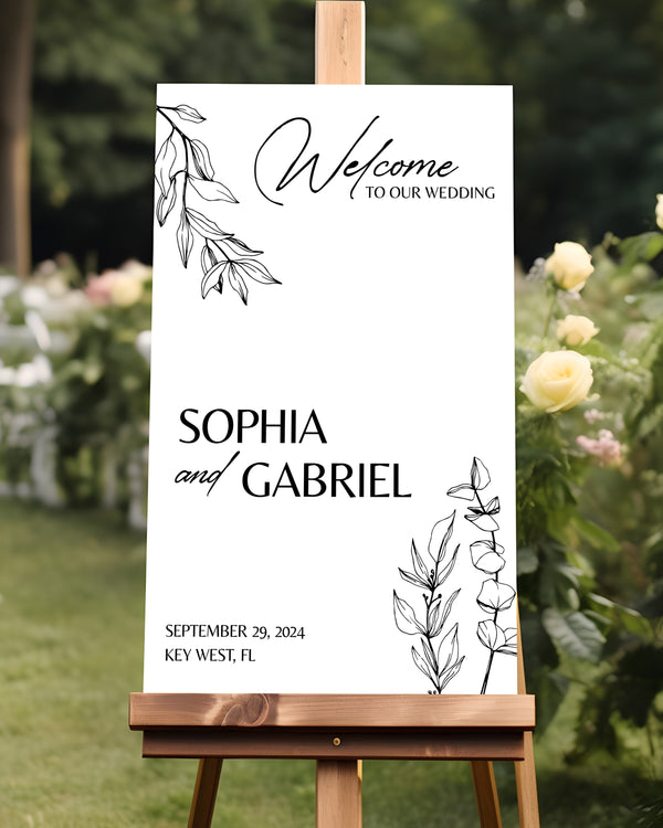 Wedding Welcome Sign - Floral Elegant